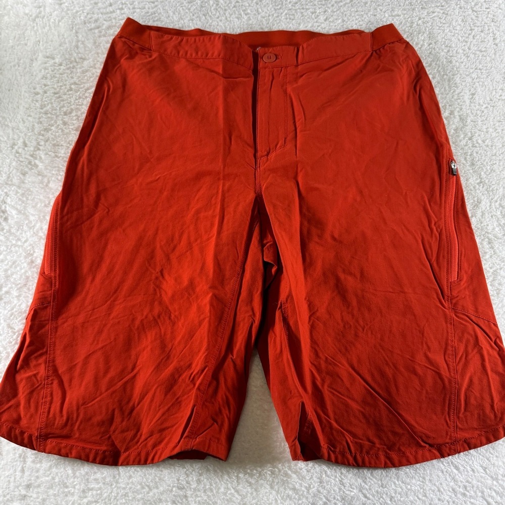 Patagonia Red Orange 36 Tag Athletic Hiking Shorts Stretch 32x11 Zip Pockets